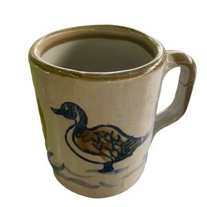 Louisville Stoneware Duck Cattails Coffee Mug Cup
